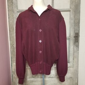 Escada jacket sweater size medium burgandy vintage